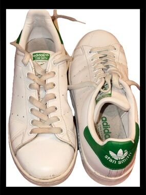 Adidas Stan Smith GREEN WHITE LEATHER Shoes, Men’s Size 8, 40 Classic YYJ 606004